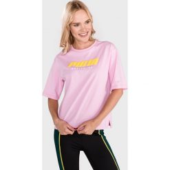 Puma Koszulka Różowy. Różowe koszulki damskie Puma, m, z nadrukiem, z elastanu, bez kołnierzyka, z krótkim rękawem. Za 171,95 zł.