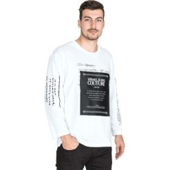 Versace Jeans Couture Koszulka Biały. Białe podkoszulki męskie Versace Jeans Couture, m, z nadrukiem, z bawełny, z długim rękawem. Za 657,95 zł.