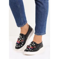 Trampki damskie slip on: Czarne Slip On Great Windmill
