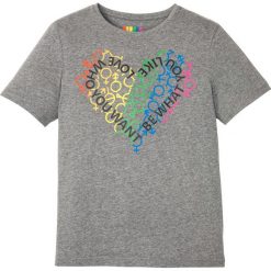 T-shirt Slim Fit bonprix szary melanż z nadrukiem. Szare koszulki męskie bonprix, s, z nadrukiem, z okrągłym kołnierzem. Za 49,99 zł.