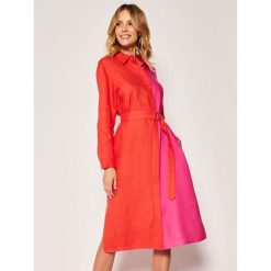 Sukienka koszulowa Escada Sport Dilouma 5032627. Sukienki damskie Escada Sport, na co dzień, bez wzorów, ze lnu, sportowe, z koszulowym kołnierzykiem, bez rękawów, proste. Za 2019,00 zł.