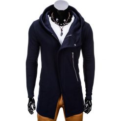 Bejsbolówki męskie: BLUZA MĘSKA ROZPINANA Z KAPTUREM B668 HUGO – GRANATOWA