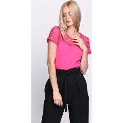 Fuksjowa Bluzka Grunge Flowers. Różowe bez kategorii marki Born2be, xl. Za 59,99 zł.