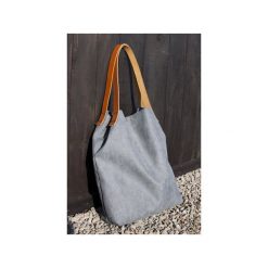 Torba tote XXL - szary. Szare torebki klasyczne damskie Pracownia 166, bez wzorów, ze skóry, na ramię, duże, bez dodatków. Za 148,57 zł.