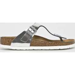 Birkenstock - Japonki Gizeh. Szare klapki damskie Birkenstock, bez wzorów, ze skóry, na niskim obcasie, na obcasie. Za 369,90 zł.