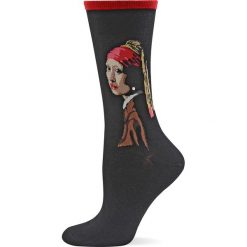 HotSox - Skarpetki Girl With The Pearl Earring-Jan Vermeer. Brązowe skarpetki damskie HotSox, bez wzorów. Za 49,90 zł.