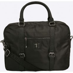 Trussardi Jeans - Torba Brooklin. Czarne torby na laptopa marki Trussardi Jeans, w paski, z jeansu. W wyprzedaży za 359,90 zł.