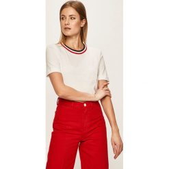 Tommy Hilfiger - T-shirt. Niebieskie bluzki damskie TOMMY HILFIGER, s, bez wzorów, z bawełny, z okrągłym kołnierzem. Za 219,90 zł.