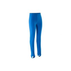 Spodnie z zapiętkami do gimnastyki. Niebieskie spodnie męskie DOMYOS, m, bez wzorów, z elastanu. Za 49,99 zł.