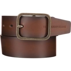 Trussardi Jeans Pasek Brązowy. Pomarańczowe paski męskie Trussardi Jeans, w paski, z jeansu. Za 292,95 zł.