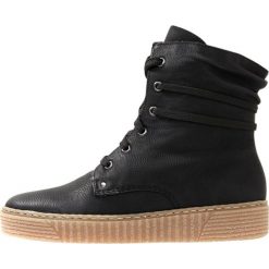 Botki damskie lity: Rieker Botki sznurowane black