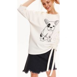 Bluzy rozpinane damskie: BLUZA DAMSKA Z MODNYM WIĄZANIEM I DRUKIEM