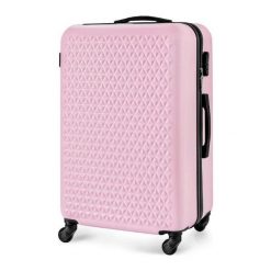 Walizka podróżna twarda średnia STL870 różowy. Różowe walizki Solier Luggage, bez wzorów, z gumy. Za 159,00 zł.