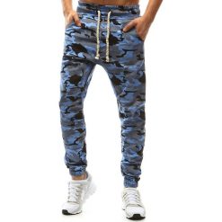 Joggery męskie: Spodnie męskie joggery camo niebieskie (ux1148)