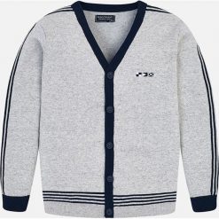 Mayoral - Sweter dziecięcy 128-172 cm. Szare swetry chłopięce Mayoral, bez wzorów, z bawełny, z okrągłym kołnierzem. W wyprzedaży za 79,90 zł.
