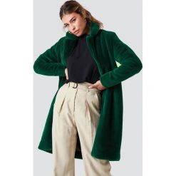 Rut&Circle Długi płaszcz ze sztucznym futrem - Green. Zielone płaszcze damskie Rut&Circle, bez wzorów, z futra, długie. Za 404,95 zł.