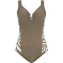 Kostium kąpielowy bonprix oliwkowy zebra. Zielone stroje kąpielowe damskie marki bonprix, bez wzorów. Za 59,99 zł.