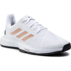 Buty adidas - CourtJam Bounce W FU8147 Ftwwht/Coppmt/Cblack. Białe buty sportowe damskie Adidas, bez wzorów, z materiału, sportowe, tenisowe. Za 329,00 zł.