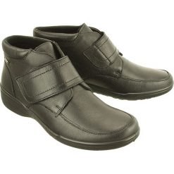 COMFORTABEL 991071-1 TEX schwarz, botki damskie. Botki damskie Comfortabel, ze skóry, bez obcasa, bez zapięcia. Za 409,90 zł.