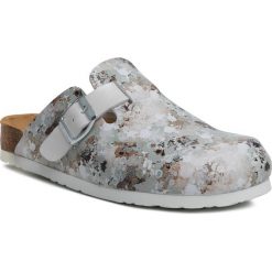 Klapki DR. BRINKMANN - 600496 Weiss. Szare klapki damskie Dr. Brinkmann, bez wzorów, ze skóry ekologicznej, bez obcasa. Za 149,00 zł.