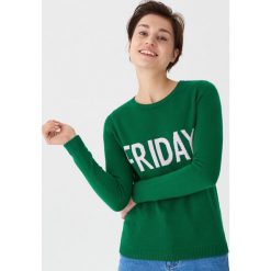 Sweter z napisem Friday - Zielony. Zielone swetry klasyczne damskie marki House, s, z napisami. Za 69,99 zł.