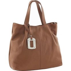 Torebki klasyczne damskie: Skórzana torebka w kolorze jasnobrązowym – 33 x 27 x 13 cm