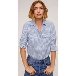 Mango - Koszula Valen. Niebieskie bluzki damskie Mango, na co dzień, s, bez wzorów, z wiskozy, eleganckie, z klasycznym kołnierzykiem, z długim rękawem. Za 139,90 zł.