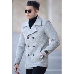 Płaszcz męski FELIX GREY. Szare płaszcze męskie Płaszcz męski FELIX GREY, s, bez wzorów, bez kaptura. W wyprzedaży za 259,00 zł.