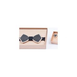 Drewniana mucha + spinki ZESTAW. Pomarańczowe muszki męskie marki Bewoody, na co dzień, bez wzorów, z materiału, eleganckie. Za 160,00 zł.