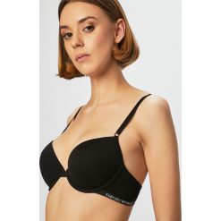 Emporio Armani - Biustonosz. Białe biustonosze Emporio Armani, z haftami, z elastanu. W wyprzedaży za 189,90 zł.