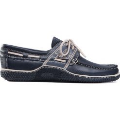 Buty TBS GLOBEK. Niebieskie mokasyny męskie TBS, ze skóry, klasyczne. Za 570,00 zł.