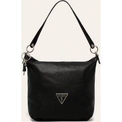 Guess Jeans - Torebka. Czarne torby damskie na zakupy Guess Jeans, z aplikacjami, z bawełny, na ramię, duże, bez dodatków. W wyprzedaży za 449,90 zł.