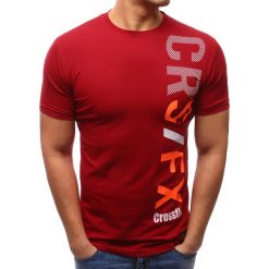 T-shirty męskie: T-shirt męski z nadrukiem czerwony (rx2604)