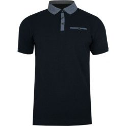 Granatowo-Szara Elegancka Koszulka Polo -RANIR- 100% Bawełna, Męska, Krótki Rękaw TSRANIRM3501PSnavy. Szare koszulki męskie Ranir, m, bez wzorów, z bawełny, eleganckie, polo, z krótkim rękawem, krótkie. W wyprzedaży za 49,00 zł.