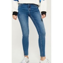 Jeansy skinny mid waist - Granatowy. Niebieskie jeansy damskie skinny Sinsay. Za 89,99 zł.