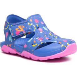 Sandały SKECHERS - Lil Painter 86428N/BLPK Blue/Pink. Niebieskie sandały dziewczęce Skechers, z tworzywa sztucznego, bez zapięcia. Za 99,00 zł.