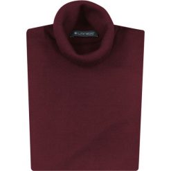 Bordowy golf męski SW14. Czerwone swetry męskie Lanieri Fashion - swetry męskie, m, bez wzorów, z wełny, casualowe, z golfem, bez kaptura. Za 134,10 zł.