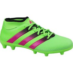Adidas ACE 16.3 Primemesh FG/AG AQ2555. Zielone buty sportowe męskie Adidas, ze skóry, bez zapięcia, do piłki nożnej. W wyprzedaży za 249,99 zł.