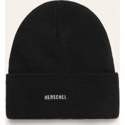 Herschel - Czapka. Niebieskie czapki damskie Herschel, bez wzorów, z dzianiny. W wyprzedaży za 69,90 zł.