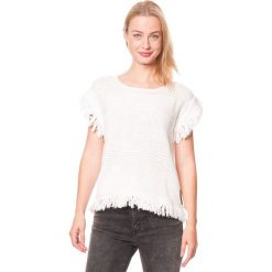 Koszulka w kolorze białym. Białe bluzki damskie Denim Special, s, bez wzorów, z dzianiny, z okrągłym kołnierzem, bez rękawów. W wyprzedaży za 163,95 zł.