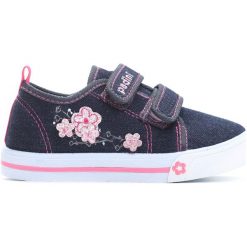 Granatowe Tenisówki Another Me. Niebieskie buty sportowe dziewczęce Born2be, z materiału, z okrągłym noskiem. Za 39,99 zł.