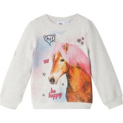 Bluza dziewczęca z fotodrukiem bonprix kremowy melanż. Białe bluzy dziewczęce bonprix, z nadrukiem, z elastanu, bez rękawów, bez kaptura. Za 59,99 zł.