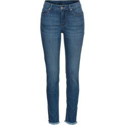 Dżinsy SKINNY z zamkiem w dole nogawek bonprix niebieski "stone”. Niebieskie jeansy damskie bonprix. Za 54,99 zł.