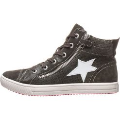 Skórzane sneakersy "Saskia" w kolorze khaki. Brązowe trampki dziewczęce Lurchi, z aplikacjami, na sznurówki. W wyprzedaży za 152,95 zł.