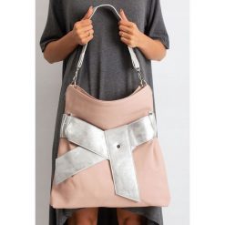 Torebka damska skóra eko shopper bag torba worek. Torby damskie na zakupy Merg Selection, w paski, z jeansu, eleganckie, na ramię, duże, bez dodatków. W wyprzedaży za 89,00 zł.
