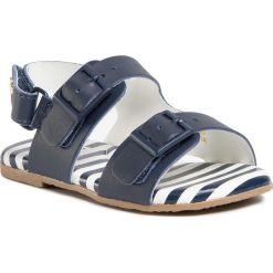 Sandały BIBI - Baby Birk Mini 1088053 Naval/White. Niebieskie sandały dziewczęce Bibi, ze skóry, bez zapięcia. Za 159,00 zł.