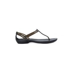 Sandały Crocs ISABELLA T STRAP. Czarne klapki damskie Crocs, bez wzorów, bez obcasa, bez zapięcia. Za 193,99 zł.