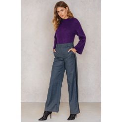 Spodnie z wysokim stanem: Gestuz Spodnie Asta – Grey,Multicolor