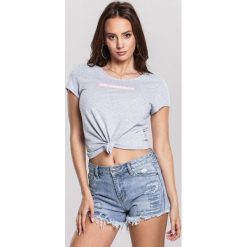 Szaro-Różowy T-shirt Myself. T-shirty damskie other. Za 44,99 zł.