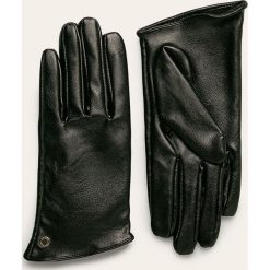 Armani Exchange - Rękawiczki. Czarne rękawiczki damskie Armani Exchange, bez wzorów, z poliesteru. Za 279,90 zł.